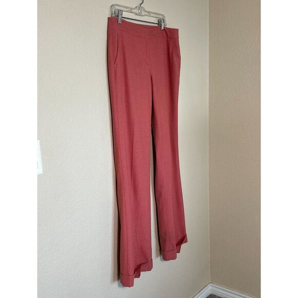 J Crew Salmon Wool Blend Work Trousers Lined Wide Cuffed Leg 8 Favorite Fit - Picture 7 of 11